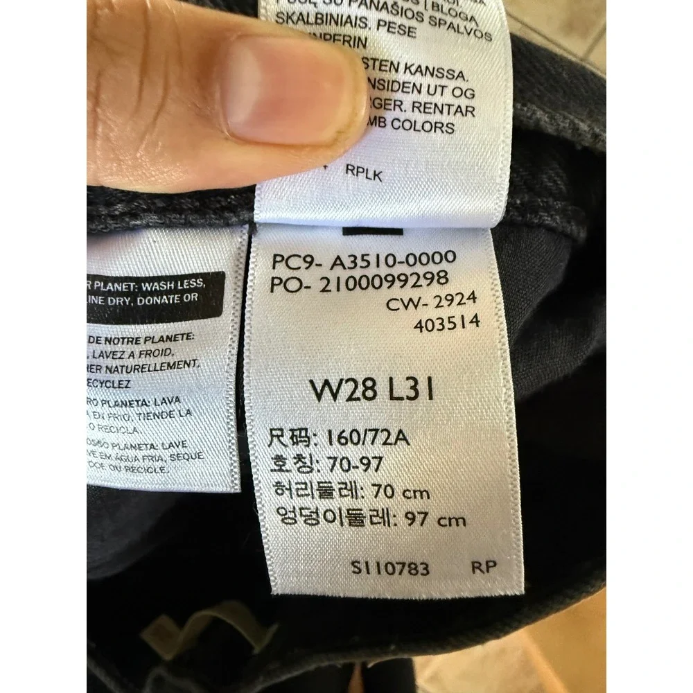 Levis 94 Baggy Jeans Womens 28x31 Washed Black Wide Leg Denim A3510-0000